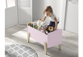 LUCEVI - Kiddy Speelkoffer - Speelgoedkist - Hout - Roze - 80x39x48cm