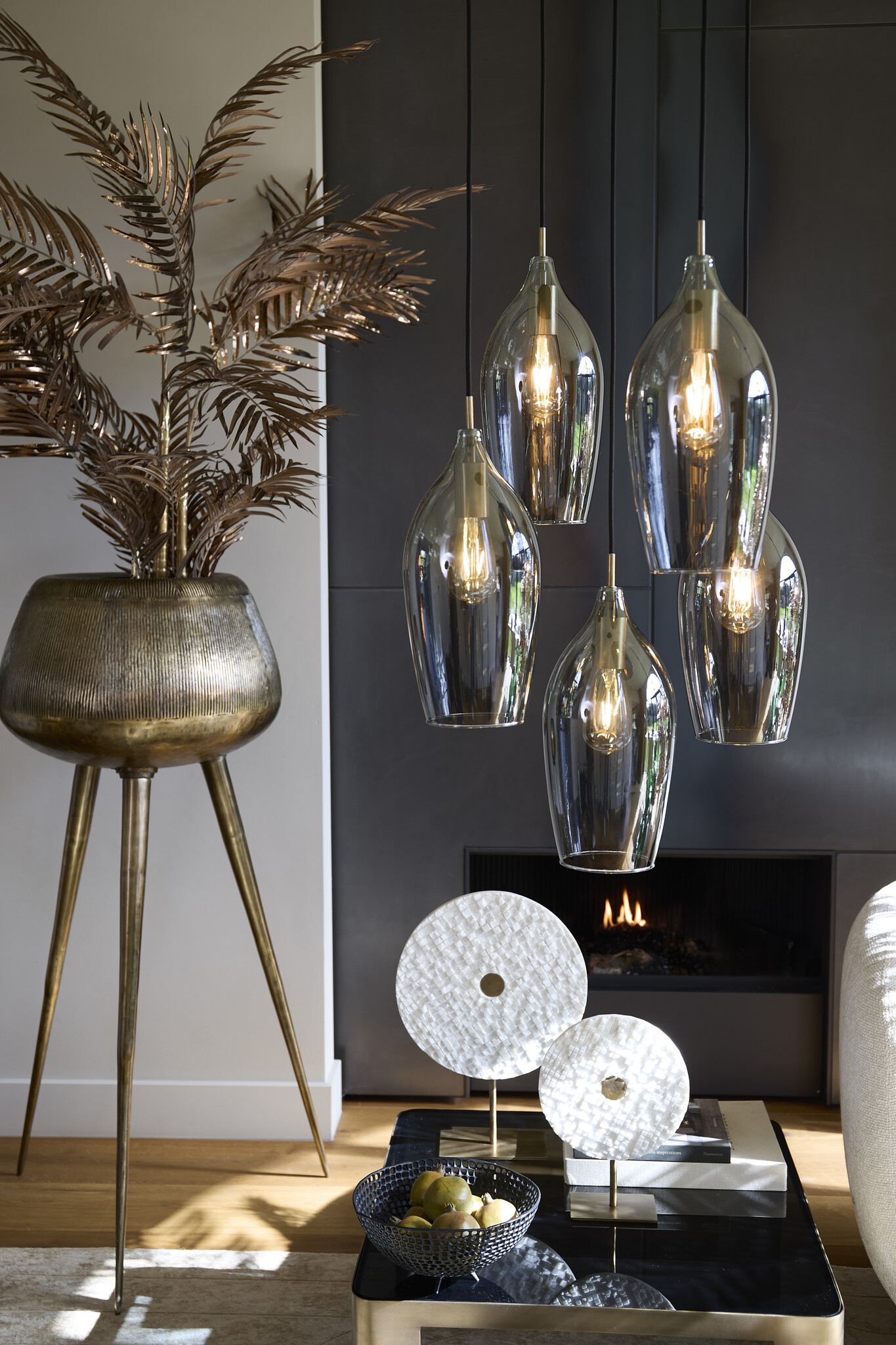 Light & Living - Hanglamp LUKARO - Ø45x36cm - Grijs