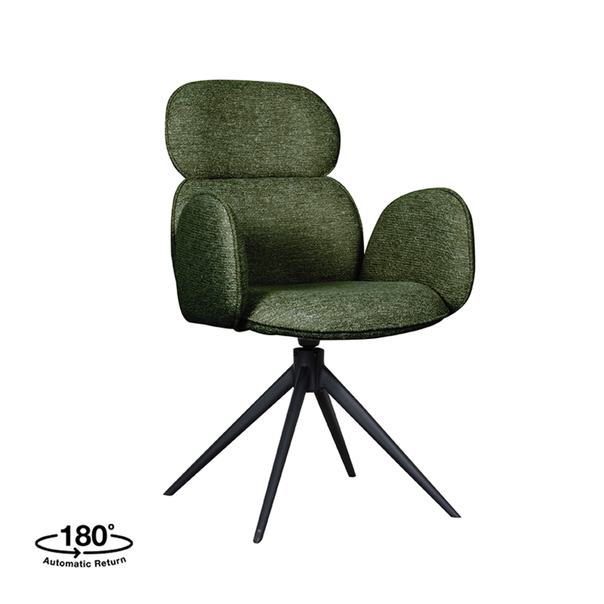 LABEL51 - Eetkamerstoel Vidar - Groen - 62x58x91cm - Set van 2