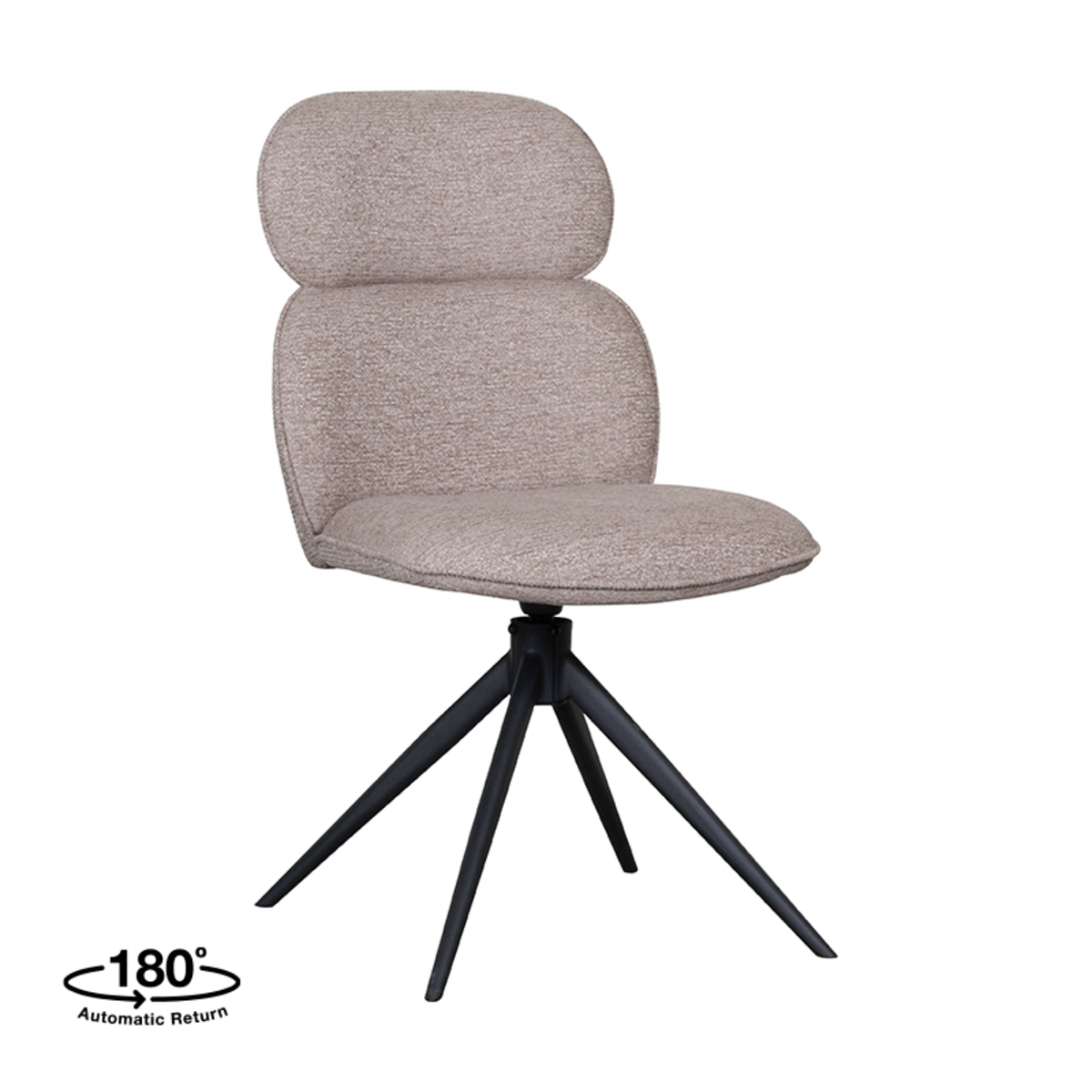LABEL51 - Eetkamerstoel Finn - Beige - 62x49x91cm - Set van 2