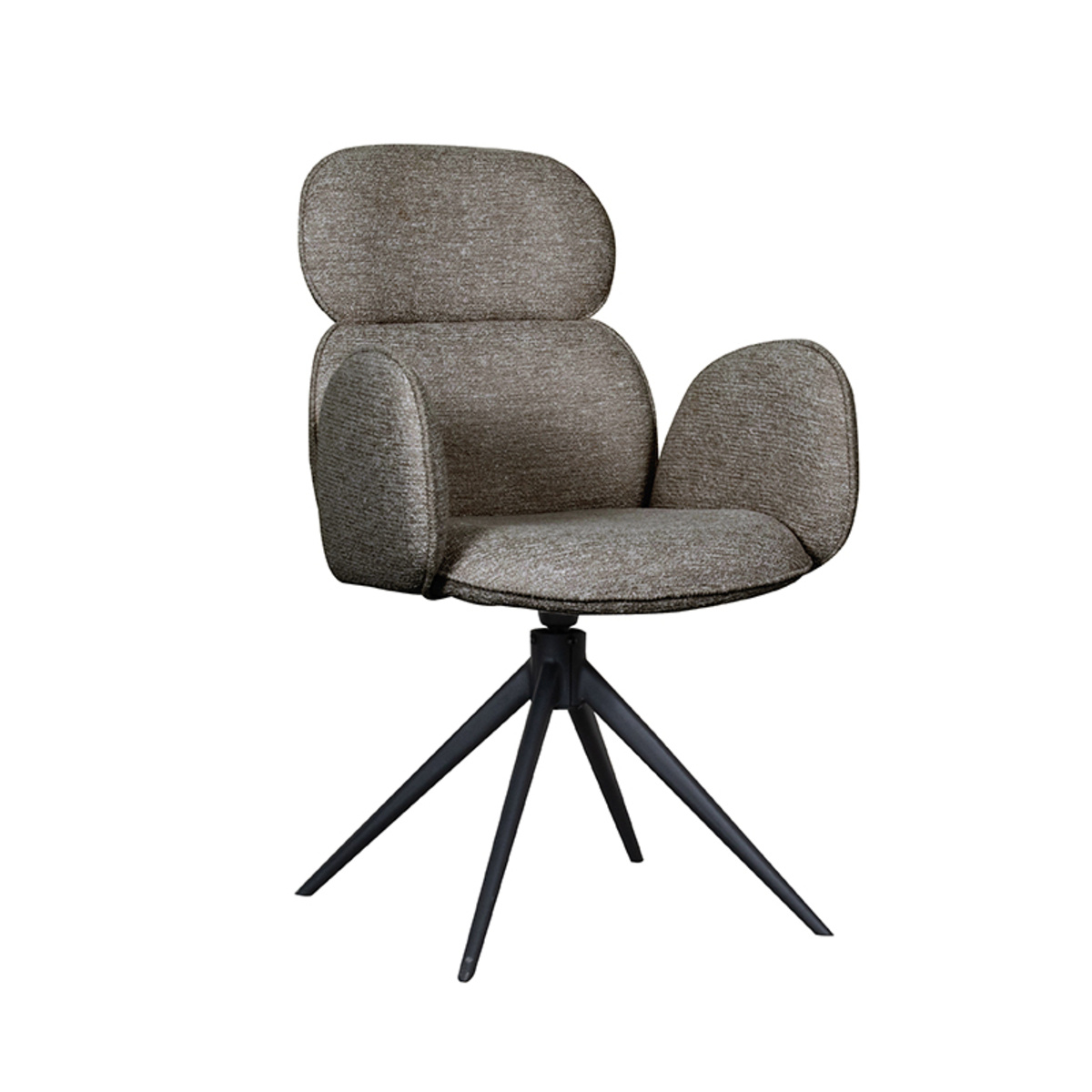 LABEL51 Eetkamerstoel Vidar - Truffel grijs - Boucle - set van 2