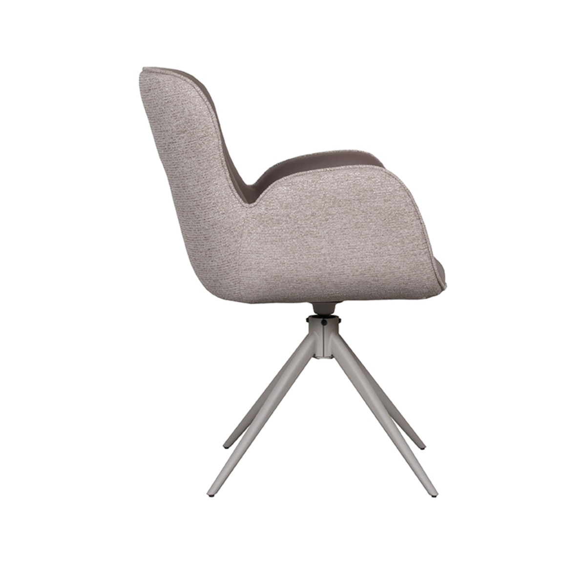 LABEL51 Eetkamerstoel Lasse - Bruin - Microfiber - set van 2