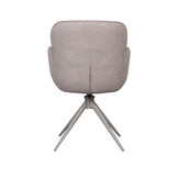 LABEL51 Eetkamerstoel Lasse - Bruin - Microfiber - set van 2