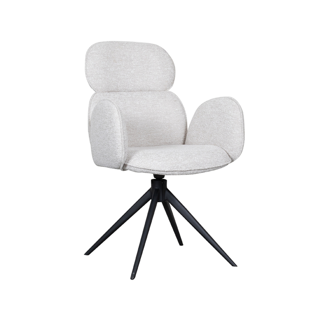 LABEL51 Eetkamerstoel Vidar - Naturel - Boucle - set van 2
