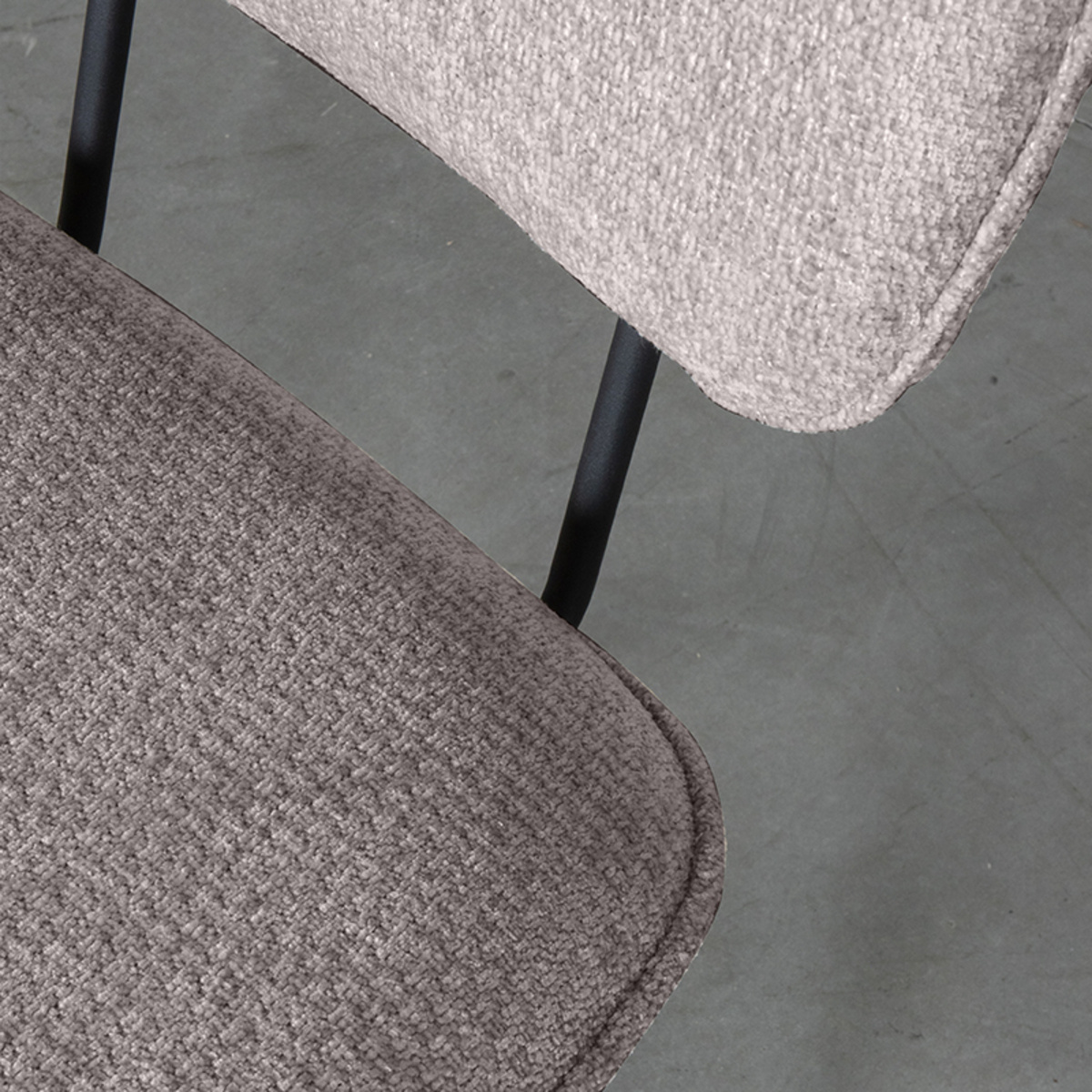 LABEL51 - Eetkamerstoel Liva - Stone - 60x49x87cm - Set van 2