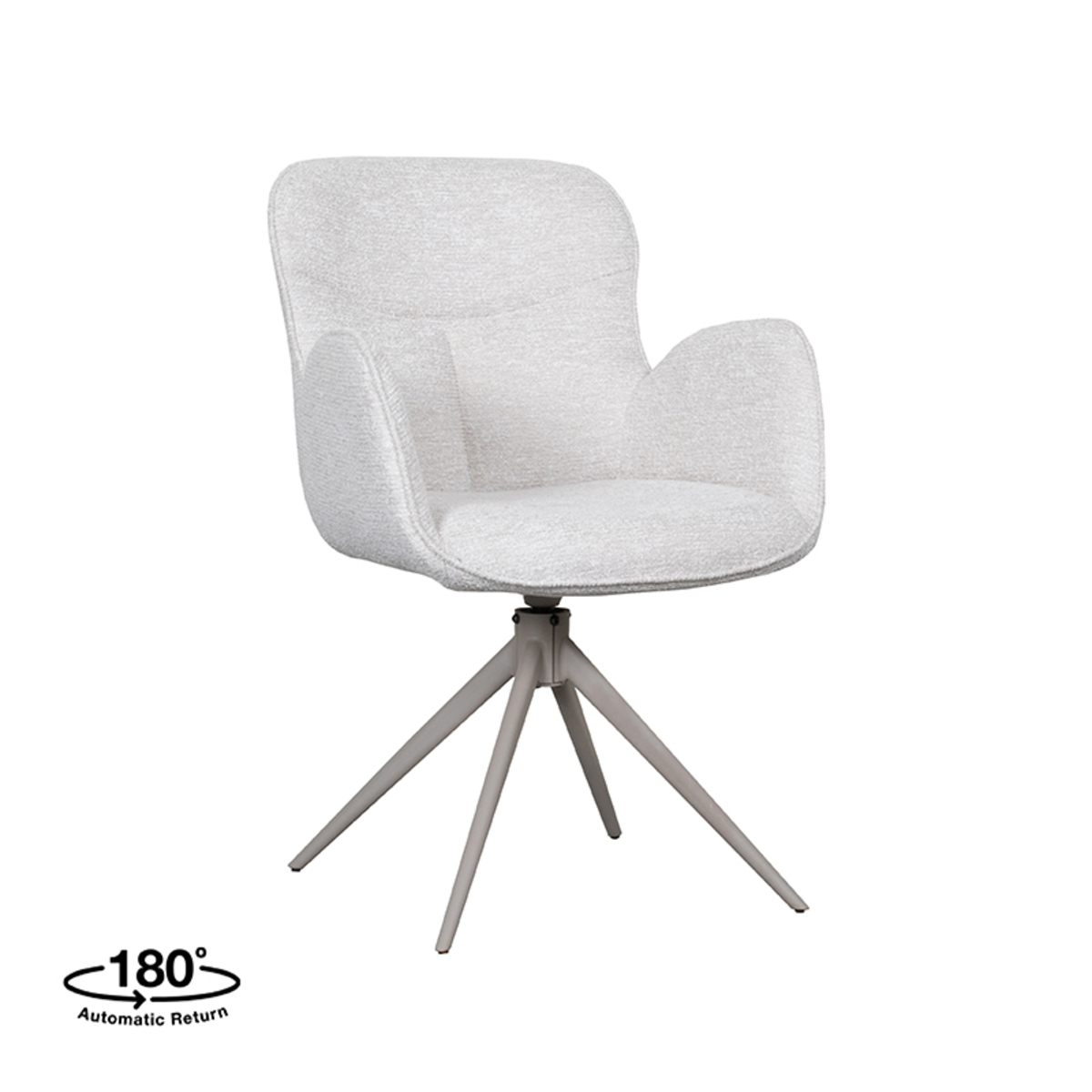 LABEL51 - Eetkamerstoel Lasse - Beige - 65x60x90cm - Set van 2