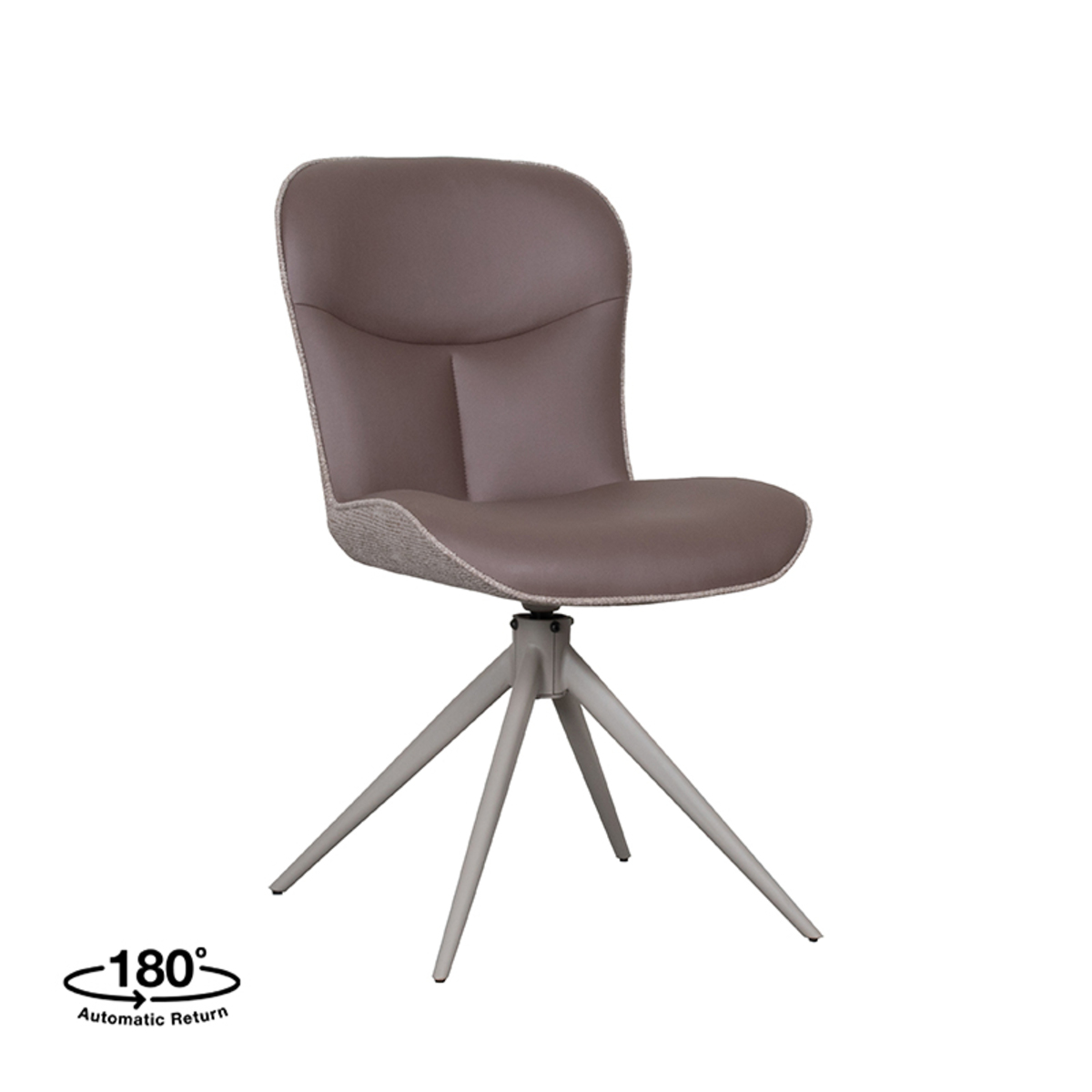 LABEL51 Eetkamerstoel Thorben - Bruin - Microfiber - set van 2