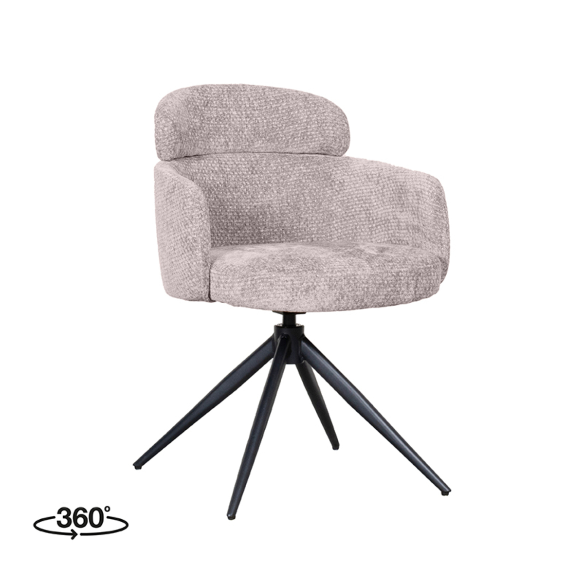 LABEL51 - Eetkamerstoel Levi - Beige - 60x56x80cm - Set van 2