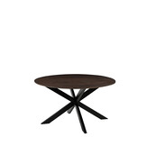 LABEL51 Eetkamertafel Otis - Espresso - Mangohout - 140 cm - Rond