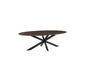 LABEL51 Eetkamertafel James - Espresso - Mangohout - 240 cm - Ovaal