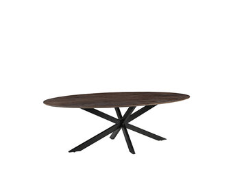 LABEL51 Eetkamertafel James - Espresso - Mangohout - 240 cm - Ovaal