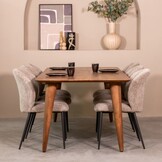 LABEL51 - Eetkamertafel Fly - Bruin - 100x220x76cm