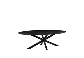 LABEL51 Eetkamertafel James - Zwart - Mangohout - 240 cm - Ovaal