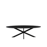 LABEL51 Eetkamertafel James - Zwart - Mangohout - 210 cm - Ovaal