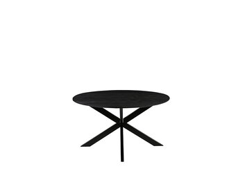 LABEL51 Eetkamertafel Otis - Zwart - Mangohout - 130 cm - Rond