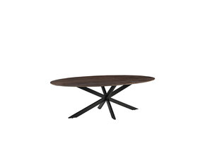 LABEL51 Eetkamertafel James - Espresso - Mangohout - 210 cm - Ovaal