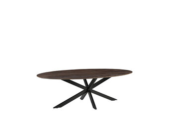 LABEL51 Eetkamertafel James - Espresso - Mangohout - 210 cm - Ovaal