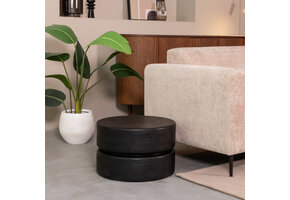 LABEL51 Salontafel Milly - Zwart - Mangohout - 50 cm