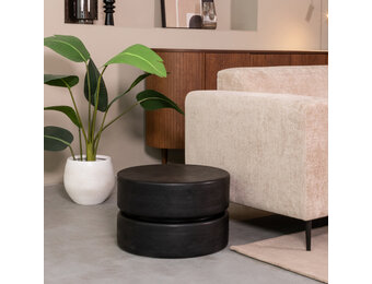 LABEL51 Salontafel Milly - Zwart - Mangohout - 50 cm