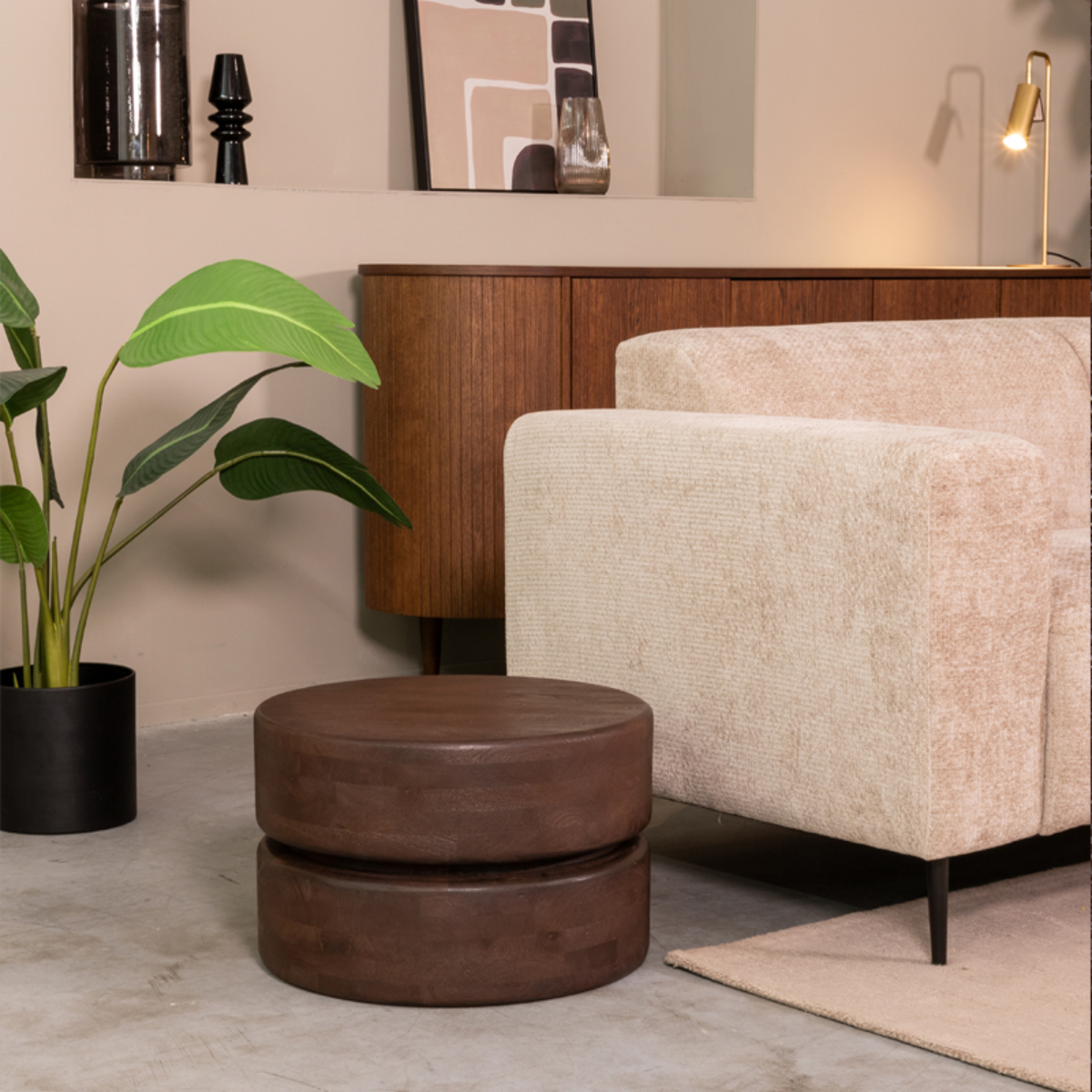 LABEL51 - Salontafel Milly - Bruin - 50x50x31cm
