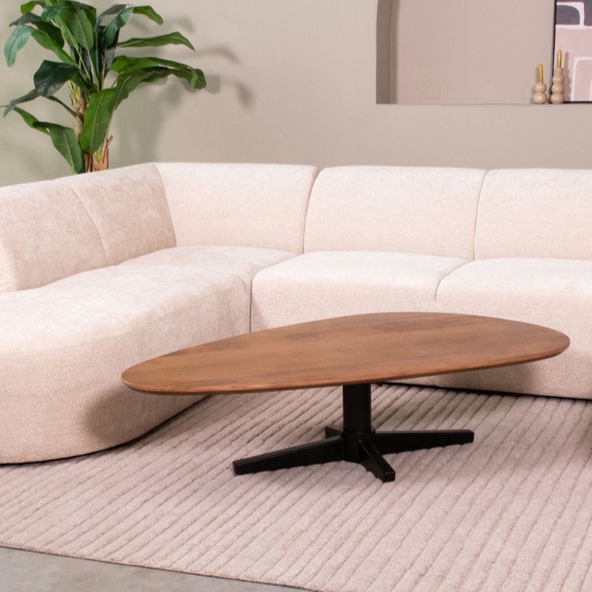 LABEL51 - Salontafel Rosie - Bruin - 75x140x36cm