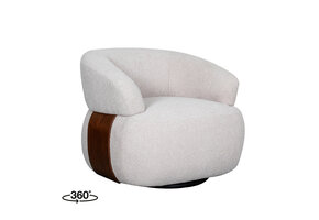 LABEL51 Fauteuil Valenza - Walnoot - Boucle - Walnoot Eiken