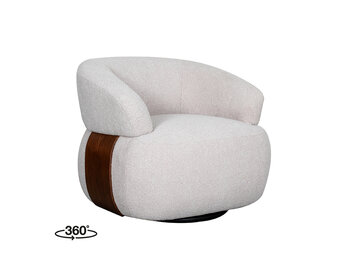 LABEL51 Fauteuil Valenza - Walnoot - Boucle - Walnoot Eiken