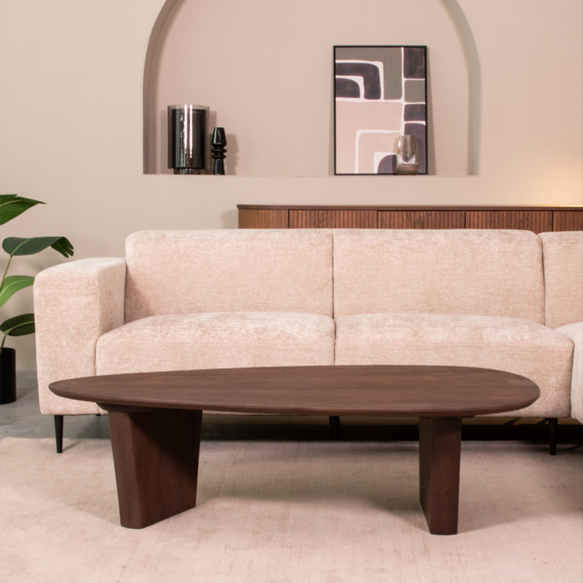 LABEL51 - Salontafel Wow - Bruin - 75x135x35cm