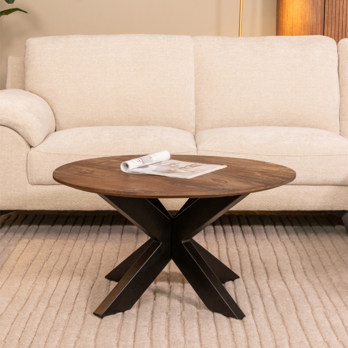 LABEL51 - Salontafel Otis - Bruin - 80x80x43cm