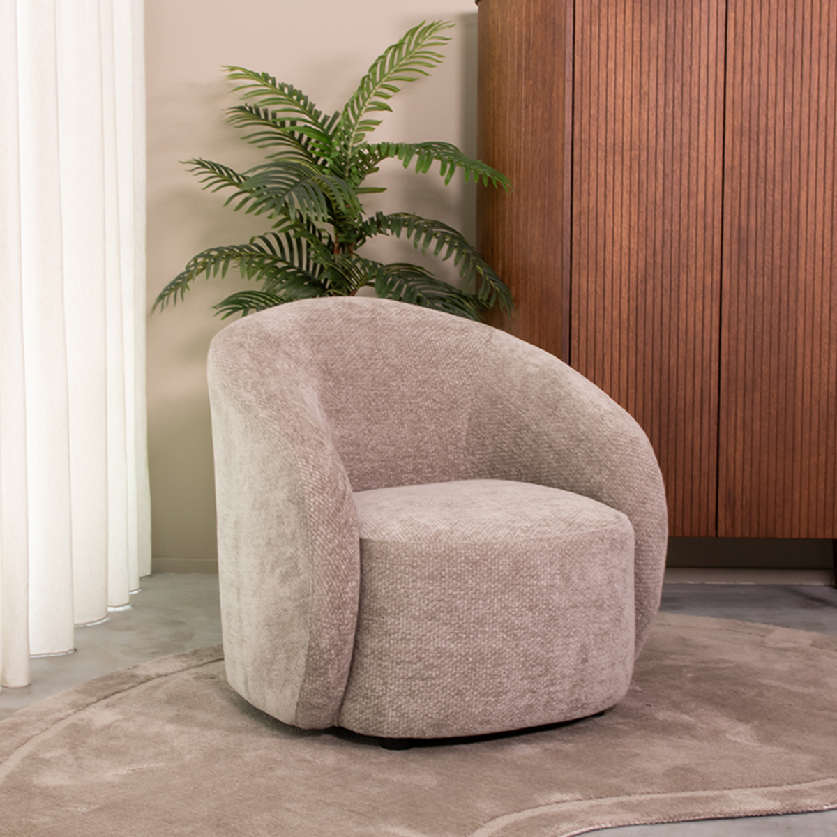 LABEL51 - Fauteuil Alby - Stone - 88x82x81cm