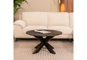 LABEL51 Salontafel Otis - Zwart - Mangohout - 80 cm