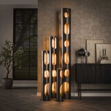 Hoyz Collection - Vloerlamp Organic Ø25 Cylinder XL 4L - Zwart Nikkel