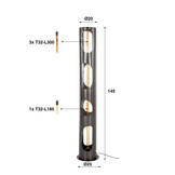 Hoyz Collection - Vloerlamp Organic Ø25 Cylinder XL 4L - Zwart Nikkel