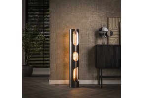 Hoyz Collection - Vloerlamp  Ø25 Organic Cylinder L 3L - Zwart Nikkel