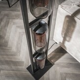 Hoyz - Vloerlamp Tower 3L - Smoke Glas - Artic Zwart