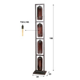 Hoyz - Vloerlamp Tower 4L - Smoke Glas - Artic Zwart