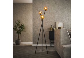 Hoyz Collection - Vloerlamp 3L Molecule Mix Glass - Artic Zwart