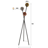 Hoyz Collection - Vloerlamp 3L Molecule Mix Glass - Artic Zwart