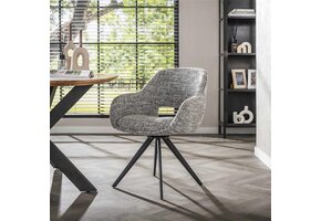 Hoyz Collection - Armstoel Spring Draaibaar - Eagle Staalgrijs - Set van 2