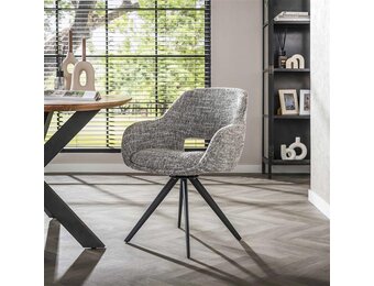 Hoyz Collection - Armstoel Spring Draaibaar - Eagle Staalgrijs - Set van 2