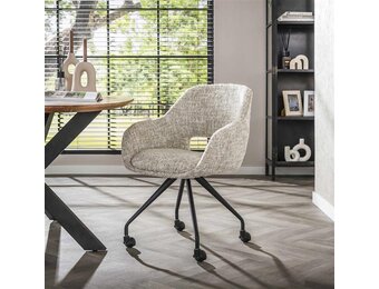 Hoyz Collection - Armstoel Spring Wieltjes - Eagle Gebroken Wit - Set van 2