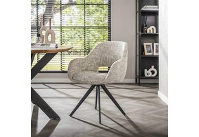 Hoyz Collection - Armstoel Spring Draaibaar - Eagle Gebroken Wit - Set van 2