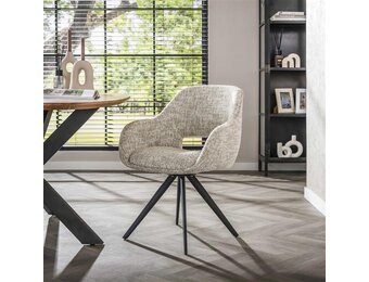 Hoyz Collection - Armstoel Spring Draaibaar - Eagle Gebroken Wit - Set van 2