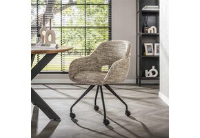 Hoyz Collection - Armstoel Spring Wieltjes - Eagle Zandkleur - Set van 2