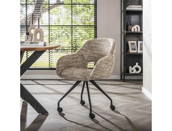 Hoyz Collection - Armstoel Spring Wieltjes - Eagle Zandkleur - Set van 2