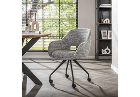 Hoyz Collection - Armstoel Spring Wieltjes - Eagle Staalgrijs - Set van 2