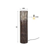 Hoyz Collection - Vloerlamp Ø22,5 Cilinder 90cm - Zwart Bruin