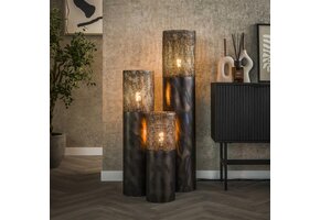 Hoyz Collection - Vloerlamp Ø20 Cilinder 60cm - Zwart Bruin