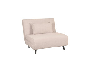 LABEL51 Slaapbank Single - Naturel - Boucle - Single | Zwarte Poot