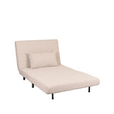 LABEL51 Slaapbank Single - Naturel - Boucle - Single | Zwarte Poot